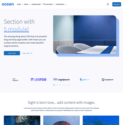 Plantilla Home C - Ocean Pro CMS Hub